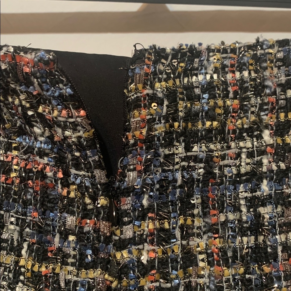 CeCe Multicolor Tweed with Metallic Thread Faux Wrap Skirt size 14 EUC - Picture 7 of 7